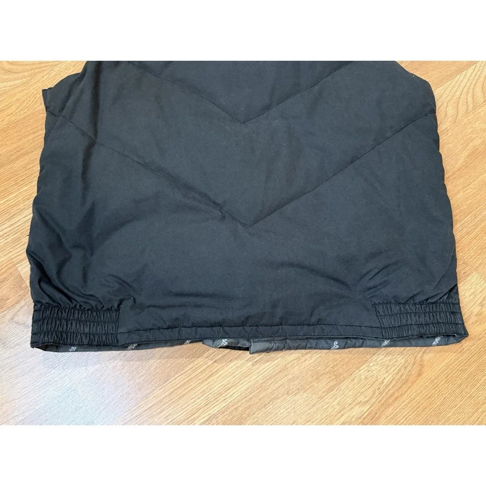 Vintage 90s Y2K Women's St. Johns Bay Black Down Puffy Vest zip snap Closure LG